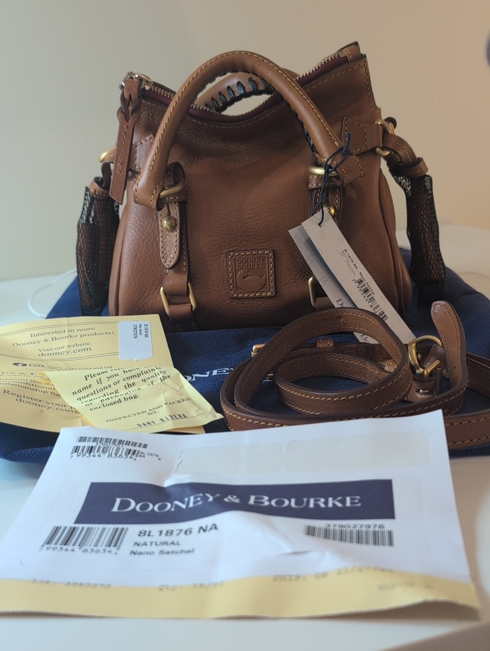 Dooney & Bourke Nano Satchel In Natural